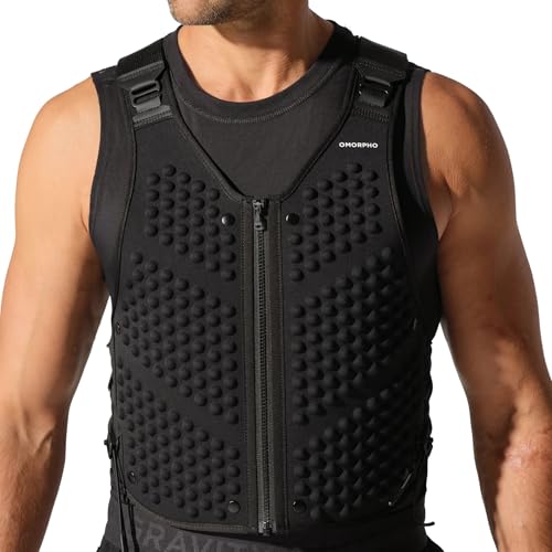 OMORPHO Men’s 20 lb G-Vest Icon Bundle adjusts from 10 lb to 20 lb with included G-Pack weight panels. Low-profile, fully adjustable comfort fit for walking, hiking, running, and training. - color: Black