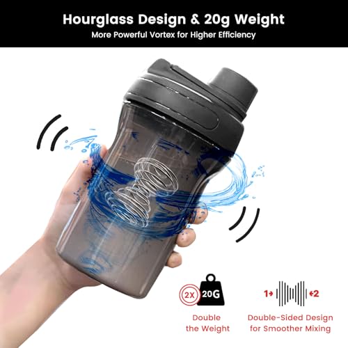 SNAIL GARDEN Hourglass-Shaped Shaker Ball for Smoother Mixing, Heavy Duty 20g Stainless Steel Blender Ball for Fast Mixing, 6PCS Mixing Balls for Shaker Bottles and Liquid Mixing