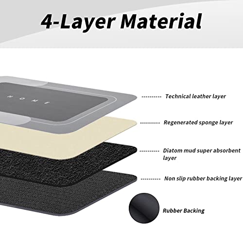 Housego Absorbent Bath Mat, Quick Dry Bath Rug, 16.93x34.65, Dark Gray | Absorbent Bath Mat Magic Rug; Quick Drying Magic Bath Mat Non-Slip Floor Rug Rubber Backed for Bathroom Kitchen Shower Sink - color: Dark Gray, size: 1'5" x 2'11" (Rectangular)