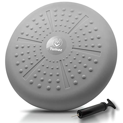 Tumaz Wobble Cushion - Wiggle Seat to Improve Sitting Posture & Stay Focused for Sensory Kids, Balance Disc to Core Strength & Flexible Seating [Extra Thick Balance Board, Pump Included Wobble Board] | Extra Thick | Supports Active Sitting | For Sensory K