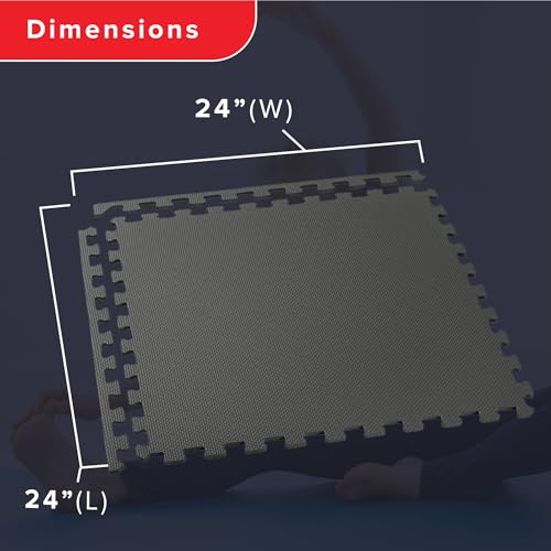 We Sell Mats 1/2 Inch Thickness Multipurpose EVA Foam Floor Tiles, Interlocking Floor Mat for Indoor Gym and Home Use, 24 in x 24 in - color: Charcoal Gray, style: 100 Square Feet (25 Tiles)