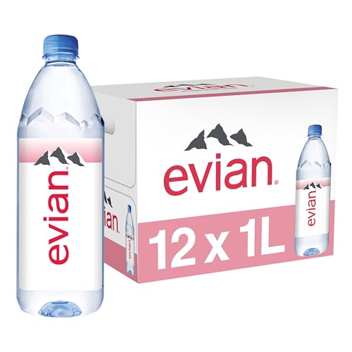 Evian Natural Spring Water, 1 L bottle, 12 pack - size: 33.8 Fl Oz (Pack of 12)