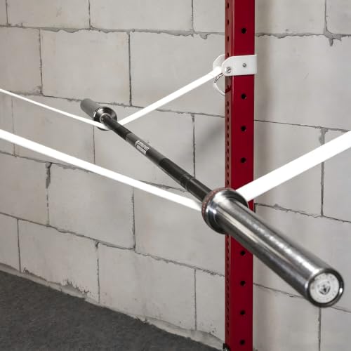 Fitvids Upgraded Adjustable Jammer Arms, Lever Arms, Monolift Attachments Rated 600 LB Per Arm, Fits Racks at All Post Sizes and Hole Sizes, Pair - style: straps-white