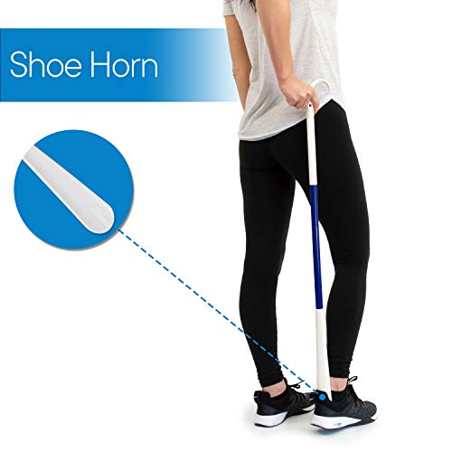 RMS 35.5 Inch Extra Long Dressing Stick with Sock Remover and Shoe Horn | Dressing Helper for clothes, shoes, shirts, pants, socks and shoes without bending or reaching