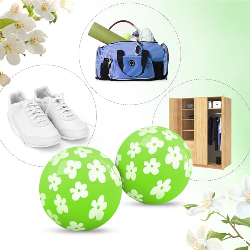 SCENTORINI Shoe Deodorizer Balls, Fresh Jasmine Scent * 6 Pack | Sneaker Deodorizer Balls Odor Eliminator, Long Lasting Shoe Fresheners for Smell Boots, Locker Gym Bag, Drawers, Small Spaces - size: 0.11 Ounce (Pack of 6)