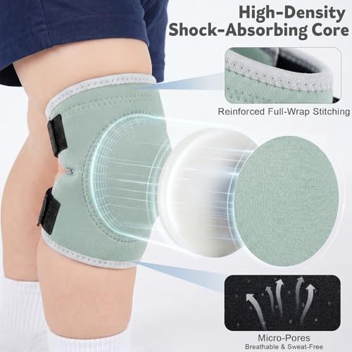 Soft Toddler Knee Pads and Elbow Pads Set with Bike Gloves | Non-Slip Toddler Knee Pads for Boys Girls 2-4 Years, Breathable Kids Protective Gear for Balance Bike, Scooter, Bicycle - color: Sage Green