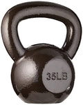Amazon Basics Cast Iron Kettlebell for Strength Training, Textured Wide Handle, Black