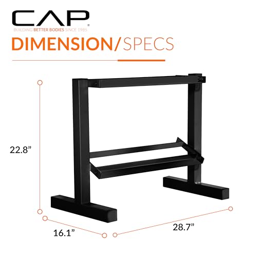 CAP 150 LB Dumbbell Set with 2-Tier Rack, Rubber Hex Free Weights Set, Home Gym Weight Set with Horizontal Storage Rack for Strength Training - color: Black, style: 150bs Set - Black Handles