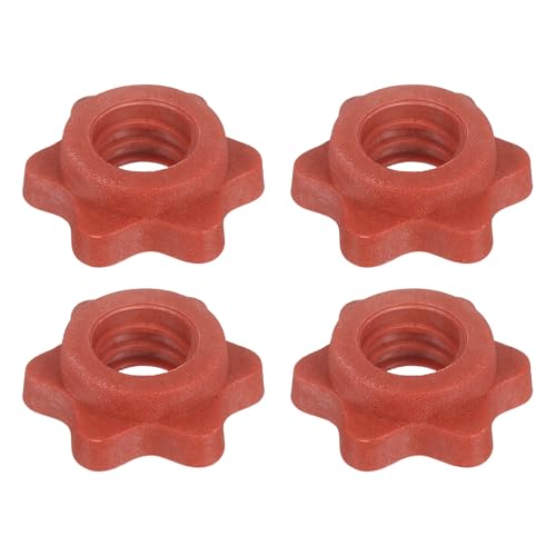 Dumbbell Collars, Barbell Spin Lock Hex Nuts Anti Slip Weight Lifting Clip Plastic - color: Red