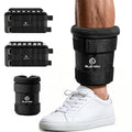 ELEAMY Adjustable Ankle Weights for Women & Men - 1-8/15lb Pair - Black | Removable steel plates & adjustable weight, comfortable & tear resistant. For walking, running, yoga, gym. 1 pair