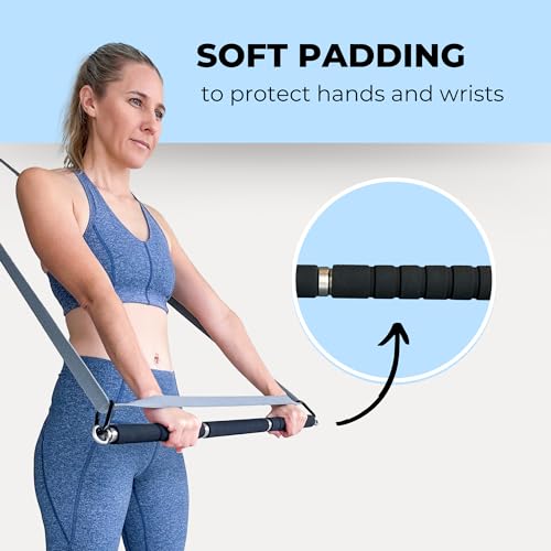 Arena Strength Resistance Body Bar with Band Clips, 1.67 kg | Adjustable Exercise Bar, Converts to Barbell & Dumbbell, Foam Grip, Carry Bag for Home Gym, Pilates & Strength Training