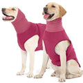 ROZKITCH Dog Anxiety Calming Hoodie, Soft Neck Wound Cover with Long Turtleneck, Breathable Anti-Anxiety Vest for Vet Visits with Adjustable Fit Rosered M - color: RoseRed, size: M