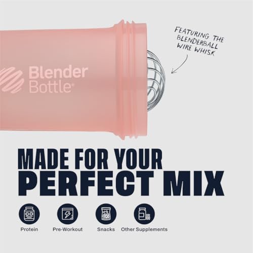 BlenderBottle Shaker Bottle with Pill Organizer and Storage for Protein Powder, Classic V2 ProStak System, 22-Ounce, Rose Pink - color: Rose Pink