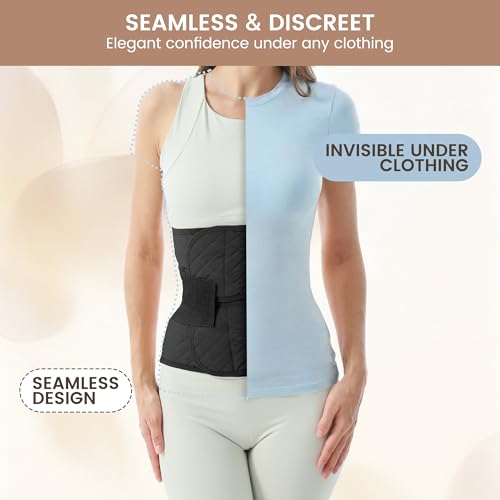 Allaugh Postpartum Belly Band for Women: Abdominal Binder Post Surgery C Section, Soft Fabric Abdominal Wrap for All Day, Comfort Non-Itchy, After Birth Recovery Back Support,Large,Black - color: Black, size: Large