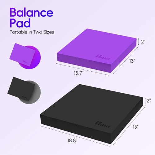 Professional Balance Pad for Physical Therapy and Stability Training | Nonslip foam balance cushion for exercise, yoga, fitness, stretching, and physical therapy routines - color: Purple, size: 15.7*13.0*2in