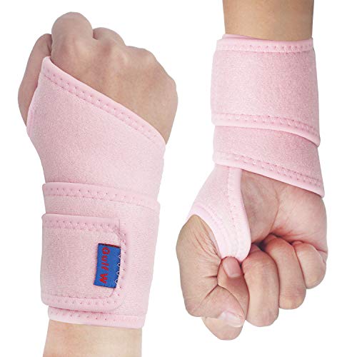 2Pack Version Profession Wrist Support, Adjustable Strap Reversible Wrist Brace for Sports Protecting/Tendonitis Pain Relief/Carpal Tunnel/Arthritis/Injury Recovery, Right&Left - color: Pink