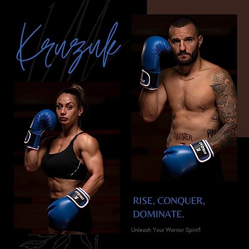 Kruzak Boxing Gloves for Men & Women, Sparring & Kickboxing Gloves, Muay Thai & MMA Gloves, 8-16 oz - color: Blue, size: 8 oz