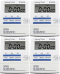 Sper Scientific Talking Timer with Audible Countdown Voice Announcements 810038 - Large LCD Display, Hands-Free Timer with Loud Alarm & Memory Recall - Perfect for Cooking, Labs, Fitness & more - 4 pc - size: 4 Pack