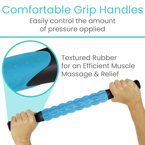 Vive Massage Stick Roller for Muscle, Back, Legs - Deep Tissue Body Fascia Massager for Hamstring, Calf, Neck Pain, Trigger Point, Exercise -Rolling Relief Tool for Physical Therapy, Recovery
