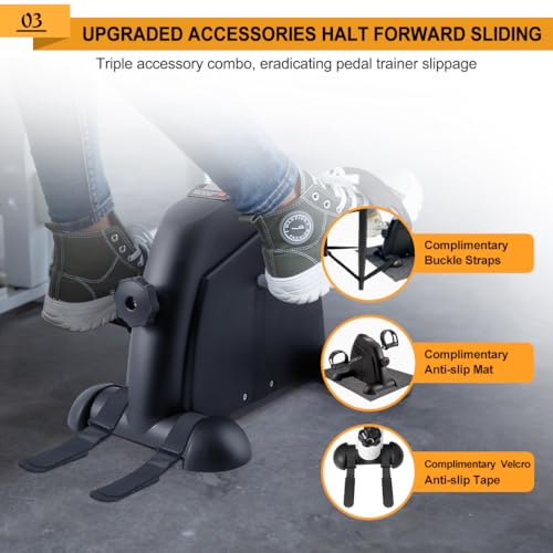 Under Desk Bike Pedal Exerciser, Portable Mini Exercise Bike with LCD Display for Home/Office, Desk Cycle for Leg/Arm with Handle, Leg Exerciser While Sitting for Seniors20260709