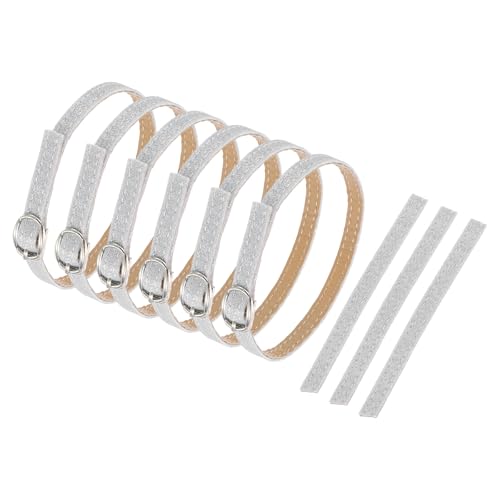 uxcell Replacement Ankle Strap for Heels Detachable Shoe Straps PU Leather Shoe Band - color: Frosted Silver