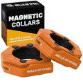 Magnetic Barbell Collars [Bells of Steel] Version 2.0 Premium Weight Bar Clamps, Quick Release Barbell Clips, Olympic Barbell Clamps, High-Strength Nylon Gym Clips, Pair, Orange - color: Orange V.2