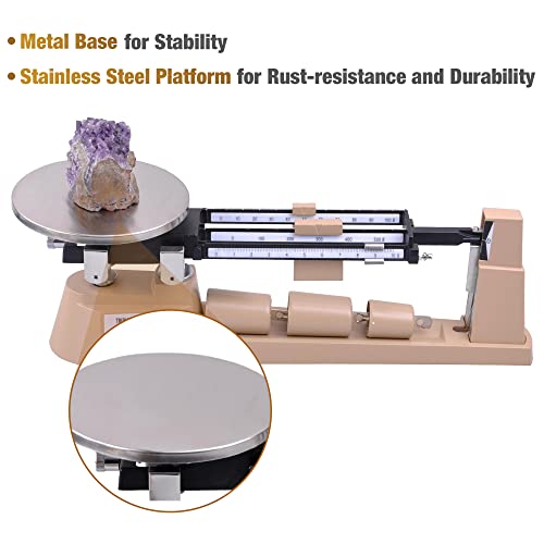 ZeHuoGe Triple Beam Mechanical Balance Scale 2610Gx0.1g Lab Analytical Weight Zero Adjustment Knob Built-in Magnetic Dampening Laboratories Classrooms