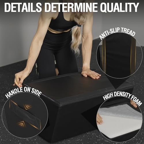 Mikolo Hip Thrust Bench, Hip Thrust Machine at Home for Glute Bridge, Multi-Functional Hip Thrust Box with Non-Slip, Glute Workout Equipment, 700LB Load Capacity, Core & Ab Strength Training - size: Large