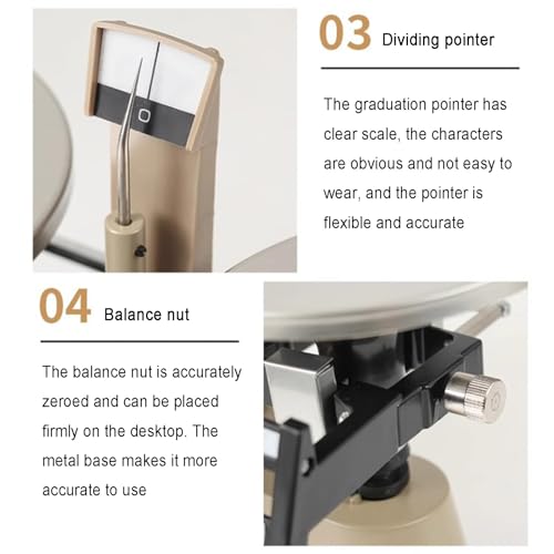 Precision Mechanical Balance, 0.1g-2000g Lab Analytical Double Pan Scales, with Zero Adjustment Knob, Weight Kit, for Colleges, Laboratory
