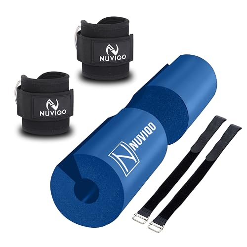Barbell Pad (Blue) and Ankle Straps (Black) Set