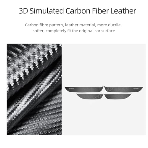 BETTERHUMZ Car Door Anti-kick Pad Compatible with Ford F150 | 2021 2022 2023 2024 2025 for Alcantara Carbon Leather Protective Strip Decal Interior Accessories