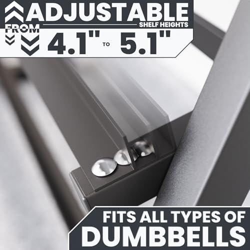 Synergee Dumbbell Rack – 3 Tier Adjustable Weight Storage - color: Small