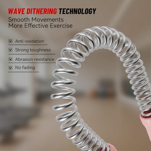 Cordless Ropeless Battle Ropes for Home Gym – Portable Weighted Workout Rope for HIIT, Cardio & Strength Training, Low-Impact Full Body Exercise Equipment for Men & Women - color: Pink