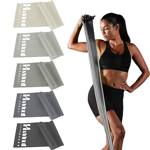 Resistance Bands for Physical Therapy, Bands for Working Out, Latex Free Elastic and Exercise Bands Set for Stretching, Suitable for Rehab, Yoga, Pilates, Gym, Home Exercise - color: Gradient Gray 10-115lbs