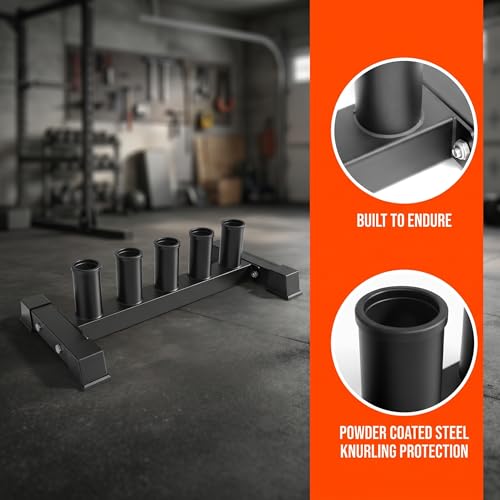 Barbell Storage Rack, 5-Post Weight Bar Holder for 2'' Olympic Bars, Durable Barbell Stand, Space-Saving Floor Stand 500 lb Capacity