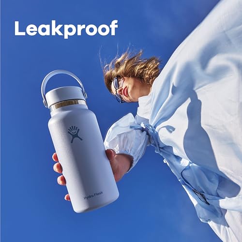 Hydro Flask Water Bottle - Insulated Stainless Steel - Wide Mouth Flex Lid, Non Spill, Leakproof and Refillable in 20 Oz Nectar Orange - color: Nectar Orange, style: 20 Oz