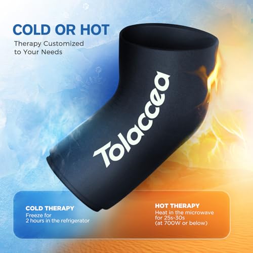 Elbow and Knee Ice Pack - Cold Ice Sleeve with Reusable Gel & Cold Therapy Compression for Knee, Shin Splints, Calf Strain, Flexible Ice Pack forTennis Elbow, Tendinitis(Small (Pack of 1), Black) - color: Black, size: Small