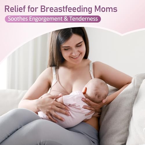 Comfytemp Breast Ice Packs, FSA Eligible HSA, Postpartum breastfeeding Essentials, Larger Dual-Sided Hot & Cold Breast Gel Ice Pads, Reusable Breastfeeding Therapy for Pain Relief, New Mom Item, 2Pack - size: 2 Count (Pack of 1)