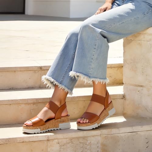 DREAM PAIRS womens Reed - color: Camel, size: 7.5