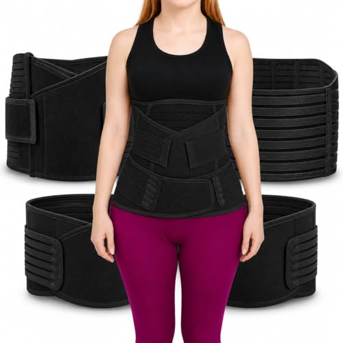 VitaliCore Postpartum Belly Band 3-in-1 for Women – Adjustable Abdominal & Pelvic Support Wrap for Postpartum Recovery, C-Section & Waist Support - color: Black, size: Medium