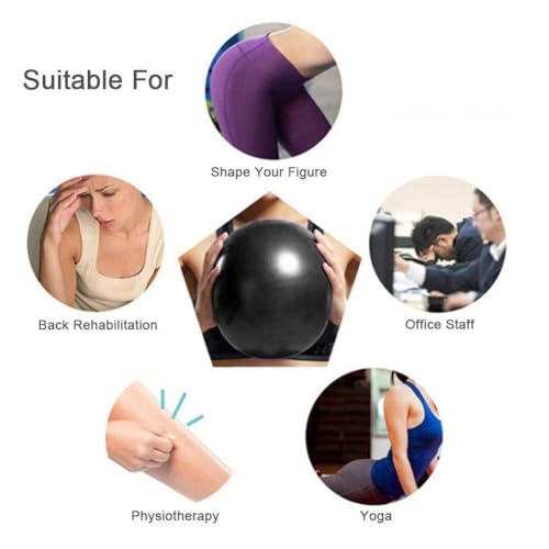 AOAVE 2 Pack Pilates Balls, Mini Yoga Exercise Balls, 9 Inch Small Activity Ball for Pilates, Yoga, Core Training and Physical Therapy, Improves Balance - color: Black