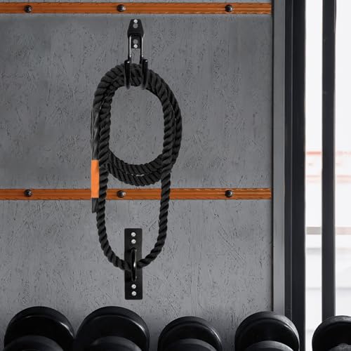 Heavy Duty Battle Rope Anchor Kit Wall Mount | Wall Anchor & Storage Hook for 30-50FT 1-2.5 Inch Battle Ropes, Multi-Functional Wall Bracket for Home Commercial Gym Garage - size: Small