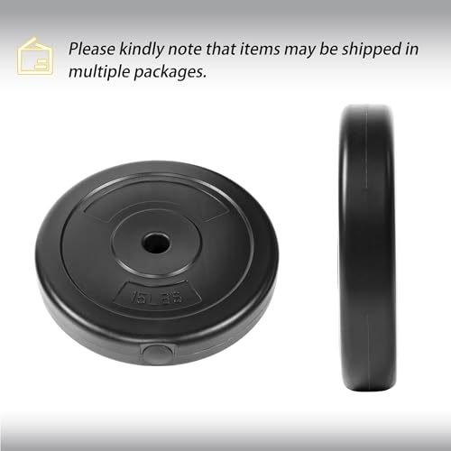 Signature Fitness Vinyl Standard 1-Inch Plate Weight Plate for Strength Training and Weightlifting, Multiple Sizes
