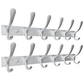 SKOLOO Coat Rack Wall Mounted - 6 Hooks, Pack of 2, Heavy Duty, Stainless Steel, Metal Wall Hanger, Sturdy Coat Hooks for Hanging Coats, Jacket, Clothes, Hat, Cold Light Silver - color: Matte Silver, size: 6 Hook(2 Pack)