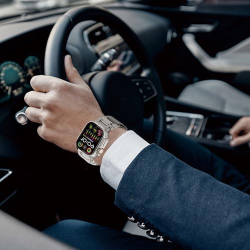 WINGLE Milanese Loop for Apple Watch Band Ultra 3/2/1 Band Ultra 49mm Series 11 10 46mm 45mm 44mm SE 3/2/1 Series 9 8 7 6 5 4 3 Men Women,Parachute-Style Buckle Stainless Steel Mesh Metal iWatch Bands - color: Magnetic Metal Mesh Loop-Titanium