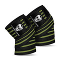 Gymreapers Knee Wraps for Squats and Powerlifting 72 Inch Compression Wraps with Strap for Men & Women Weightlifting Support - color: Military Green