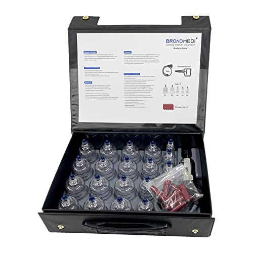 Premium Cupping Therapy 19 Cups Set, Including Pump Handle, Extension Tube, Massage Sticks, Made in Korea - size: 19 Cups