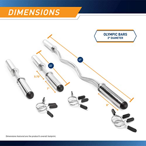 Marcy Hollow Curl Bar and Dumbbell Handle Set with Spring Collars - style: 2 inch Diameter