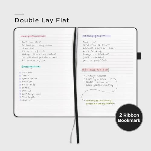 &And Per Se 10-Pack Lined Notebooks, A5 Hardcover, 160 Pages 100gsm Thick Paper, Office Supply Bulk Order, Corporate New Hire Kits, Breakroom Essentials – College Ruled, 10 Units (Black) - color: Black, style: 10 Pack-Lined