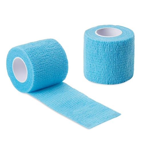 Sensi Wrap Grip Cover Sports Self Bandage Rolls 2-inch x 5-Yards 24pcs (Baby Blue) - color: Baby Blue